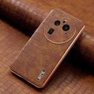 For OPPO Find X6 Pro AZNS Electroplated Frame Crocodile Texture Full Coverage Phone Case(Brown) - 2