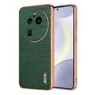 For OPPO Find X6 Pro AZNS Electroplated Frame Crocodile Texture Full Coverage Phone Case(Green) - 1