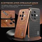 For OPPO Find X7 AZNS Electroplated Frame Crocodile Texture Full Coverage Phone Case(Brown) - 3