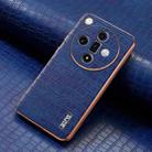 For OPPO Find X7 AZNS Electroplated Frame Crocodile Texture Full Coverage Phone Case(Blue) - 2