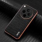 For OPPO Find X8 AZNS Electroplated Frame Crocodile Texture Full Coverage Phone Case(Black) - 2