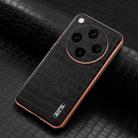 For OPPO Find X8 Pro AZNS Electroplated Frame Crocodile Texture Full Coverage Phone Case(Black) - 2