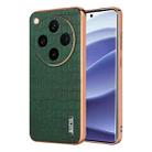 For OPPO Find X8 Pro AZNS Electroplated Frame Crocodile Texture Full Coverage Phone Case(Green) - 1