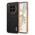 For OPPO Find X8s AZNS Electroplated Frame Crocodile Texture Full Coverage Phone Case(Black) - 1