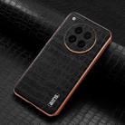 For OPPO Find X8s AZNS Electroplated Frame Crocodile Texture Full Coverage Phone Case(Black) - 2