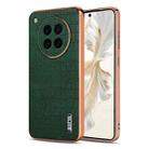 For OPPO Find X8s AZNS Electroplated Frame Crocodile Texture Full Coverage Phone Case(Green) - 1