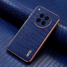 For OPPO Find X8s AZNS Electroplated Frame Crocodile Texture Full Coverage Phone Case(Blue) - 2