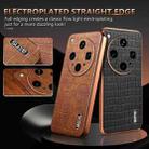 For OPPO Find X8 Ultra AZNS Electroplated Frame Crocodile Texture Full Coverage Phone Case(Brown) - 3