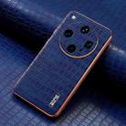 For OPPO Find X8 Ultra AZNS Electroplated Frame Crocodile Texture Full Coverage Phone Case(Blue) - 2