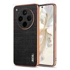 For OPPO Find X8s+ AZNS Electroplated Frame Crocodile Texture Full Coverage Phone Case(Black) - 1