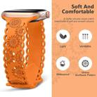 For Apple Watch SE 2023 44mm Lace Sunflower Embossed Silicone Watch Band(Orange) - 2