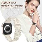 For Apple Watch SE 2023 44mm Lace Sunflower Embossed Silicone Watch Band(Starlight) - 3