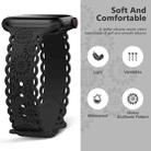 For Apple Watch SE 2023 40mm Lace Sunflower Embossed Silicone Watch Band(Black) - 2