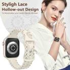 For Apple Watch SE 2023 40mm Lace Sunflower Embossed Silicone Watch Band(Starlight) - 3