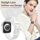 For Apple Watch Ultra 2 49mm Lace Sunflower Embossed Silicone Watch Band(White) - 3