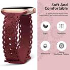 For Apple Watch Ultra 2 49mm Lace Sunflower Embossed Silicone Watch Band(Wine Red) - 2