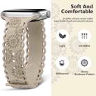 For Apple Watch Series 9 45mm Lace Sunflower Embossed Silicone Watch Band(Milk Tea) - 2