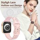 For Apple Watch Series 9 41mm Lace Sunflower Embossed Silicone Watch Band(Pink) - 3