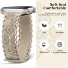 For Apple Watch Series 9 41mm Lace Sunflower Embossed Silicone Watch Band(Milk Tea) - 2