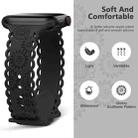 For Apple Watch Ultra 49mm Lace Sunflower Embossed Silicone Watch Band(Black) - 2