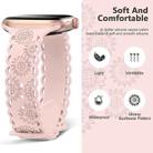 For Apple Watch Series 8 45mm Lace Sunflower Embossed Silicone Watch Band(Pink) - 2