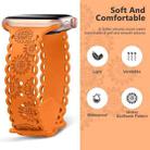 For Apple Watch SE 2022 44mm Lace Sunflower Embossed Silicone Watch Band(Orange) - 2