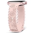 For Apple Watch SE 40mm Lace Sunflower Embossed Silicone Watch Band(Pink) - 1