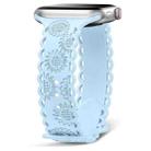 For Apple Watch SE 40mm Lace Sunflower Embossed Silicone Watch Band(Light Blue) - 1