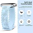 For Apple Watch Series 4 40mm Lace Sunflower Embossed Silicone Watch Band(Light Blue) - 2