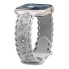 For Apple Watch SE 2023 44mm Lace 3D Rose Embossed Silicone Watch Band(Starlight) - 1