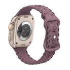 For Apple Watch Ultra 2 49mm Lace 3D Rose Embossed Silicone Watch Band(Smoky Purple) - 2