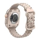 For Apple Watch Ultra 2 49mm Lace 3D Rose Embossed Silicone Watch Band(Milk Tea) - 2