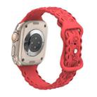 For Apple Watch Ultra 2 49mm Lace 3D Rose Embossed Silicone Watch Band(Red) - 2