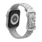 For Apple Watch Series 9 41mm Lace 3D Rose Embossed Silicone Watch Band(Grey) - 2