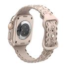 For Apple Watch Ultra 49mm Lace 3D Rose Embossed Silicone Watch Band(Milk Tea) - 2
