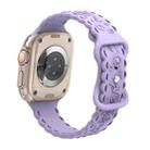 For Apple Watch Ultra 49mm Lace 3D Rose Embossed Silicone Watch Band(Light Purple) - 2