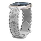 For Apple Watch Ultra 49mm Lace 3D Rose Embossed Silicone Watch Band(Starlight) - 1