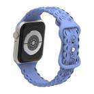For Apple Watch SE 2022 44mm Lace 3D Rose Embossed Silicone Watch Band(Lavender) - 2