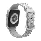 For Apple Watch SE 2022 44mm Lace 3D Rose Embossed Silicone Watch Band(Grey) - 2