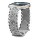 For Apple Watch Series 7 41mm Lace 3D Rose Embossed Silicone Watch Band(Grey) - 1