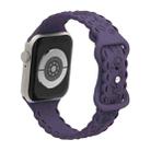 For Apple Watch SE 40mm Lace 3D Rose Embossed Silicone Watch Band(Crimson Cherry) - 2