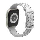 For Apple Watch SE 44mm Lace 3D Rose Embossed Silicone Watch Band(Starlight) - 2