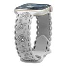 For Apple Watch Series 6 40mm Lace 3D Rose Embossed Silicone Watch Band(Starlight) - 1