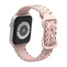 For Apple Watch Series 4 40mm Lace 3D Rose Embossed Silicone Watch Band(Sand Pink) - 2