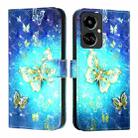 For Tecno Camon 19 3D Painting Horizontal Flip Leather Phone Case(Golden Butterfly) - 2