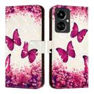 For Tecno Camon 19 3D Painting Horizontal Flip Leather Phone Case(Rose Butterfly) - 2