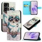 For Tecno Camon 19 3D Painting Horizontal Flip Leather Phone Case(Grey Owl) - 1