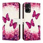 For Tecno Camon 19 Neo 3D Painting Horizontal Flip Leather Phone Case(Rose Butterfly) - 2