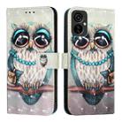 For Tecno Camon 19 Neo 3D Painting Horizontal Flip Leather Phone Case(Grey Owl) - 2