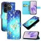 For Tecno Camon 20 Premier 3D Painting Horizontal Flip Leather Phone Case(Golden Butterfly) - 1